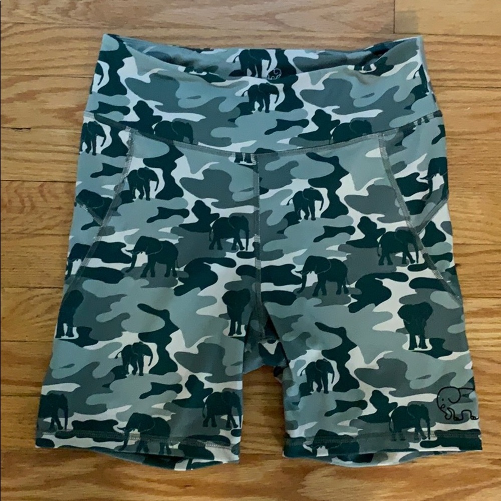 Camo elephant bike shorts